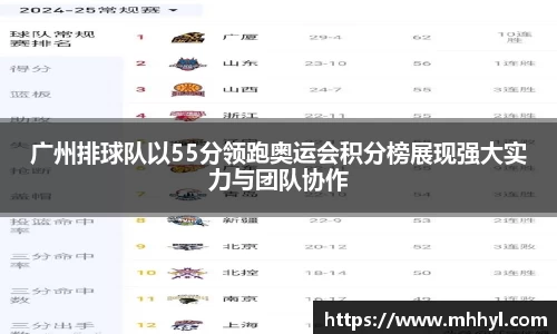 广州排球队以55分领跑奥运会积分榜展现强大实力与团队协作